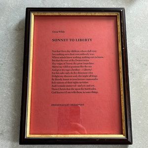 Framed Oscar Wilde sonnet